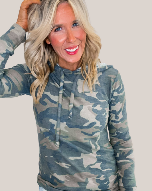 Camo Long Sleeve Hoodie