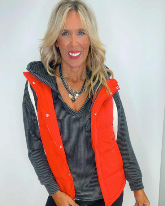 Urban Ribbed Hoodie Top