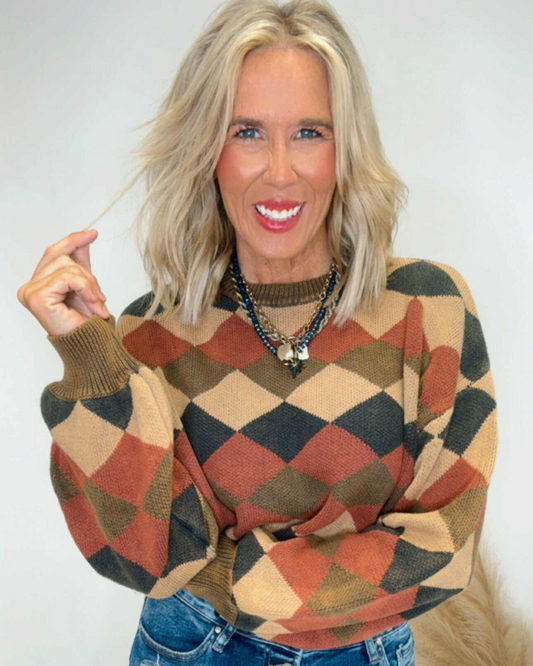 Cabin Hour Checkered Sweater