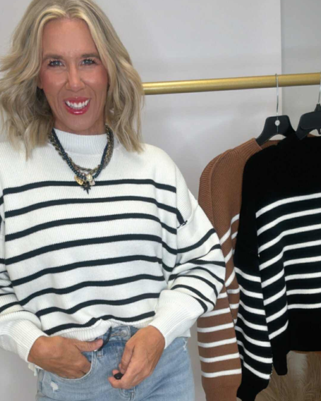 The Saylor Exposed Seam Striped Oversized Sweater | Zenana (4 COLORS)
