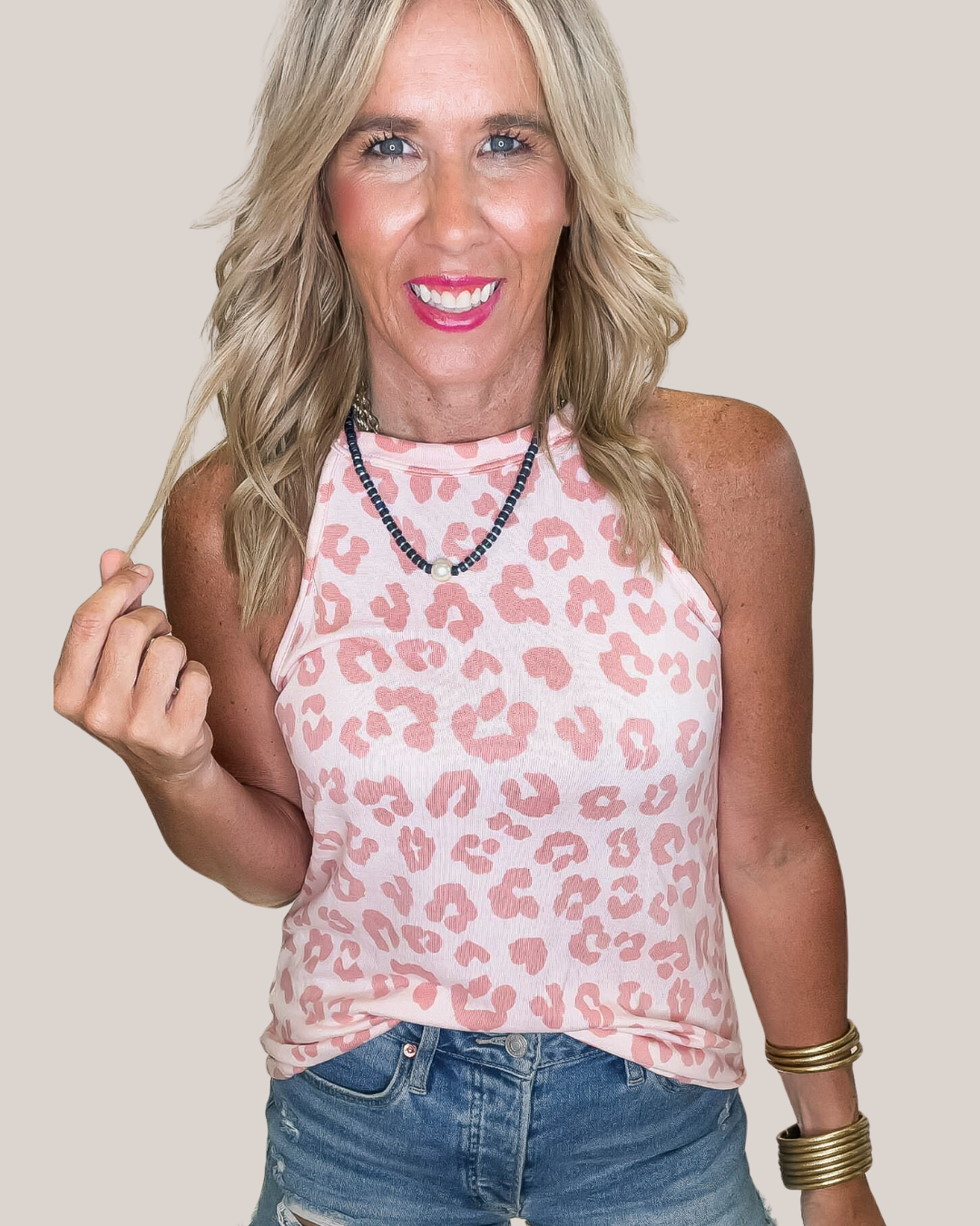 Leopard Halter Neck Sleeveless Top