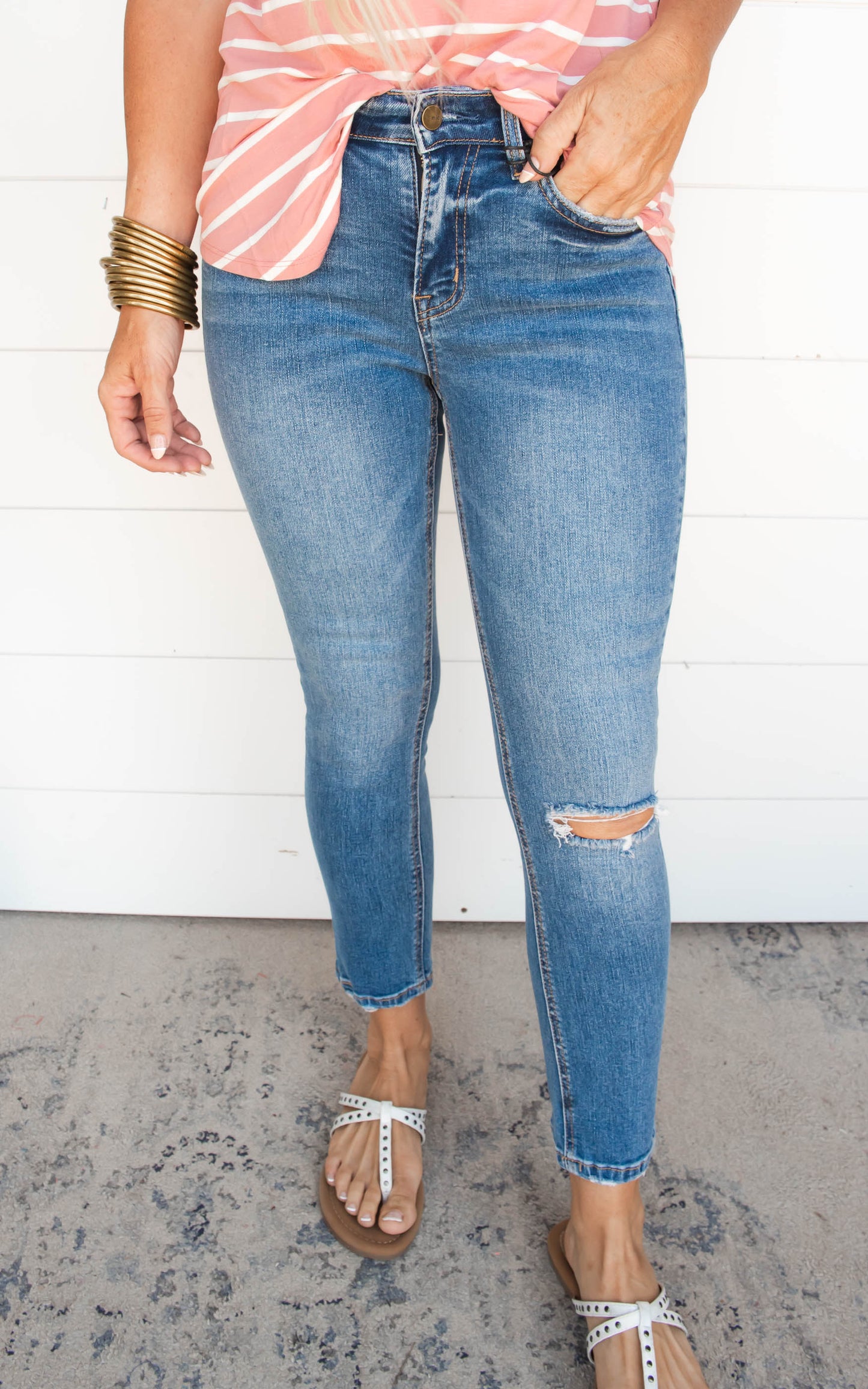 Mid Rise Cigarette Crop Denim Jeans | Mica* - Final Sale