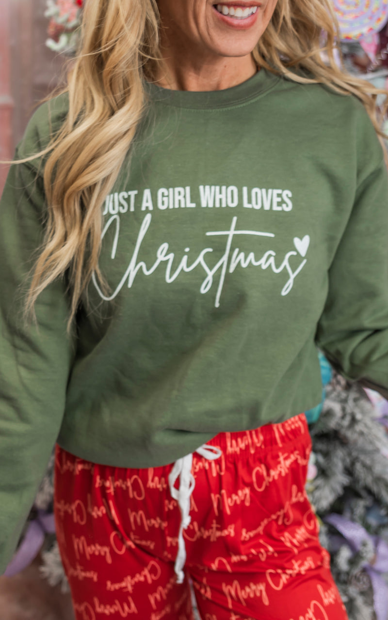 Just a Girl that Loves Christmas Crewneck Sweatshirt