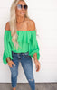 green off the shoulder top