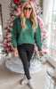 ZENANA HUNTER GREEN SWEATER