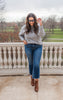 GREY ROUND NECK SWEATER LONG SLEEVES