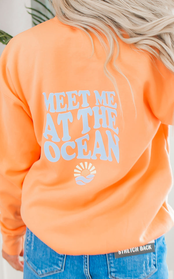 Meet Me at the Ocean Graphic Crewneck Sweatshirt