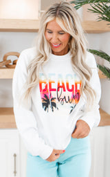 Sunset Beach Bum Graphic Crewneck Sweatshirt