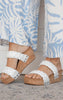 CORKYS Delightful Sandal - White Metallic - Final Sale