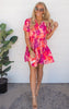 Secret Garden Floral Print Smocked Short Dress - Final Sale