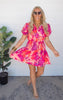 Secret Garden Floral Print Smocked Short Dress - Final Sale