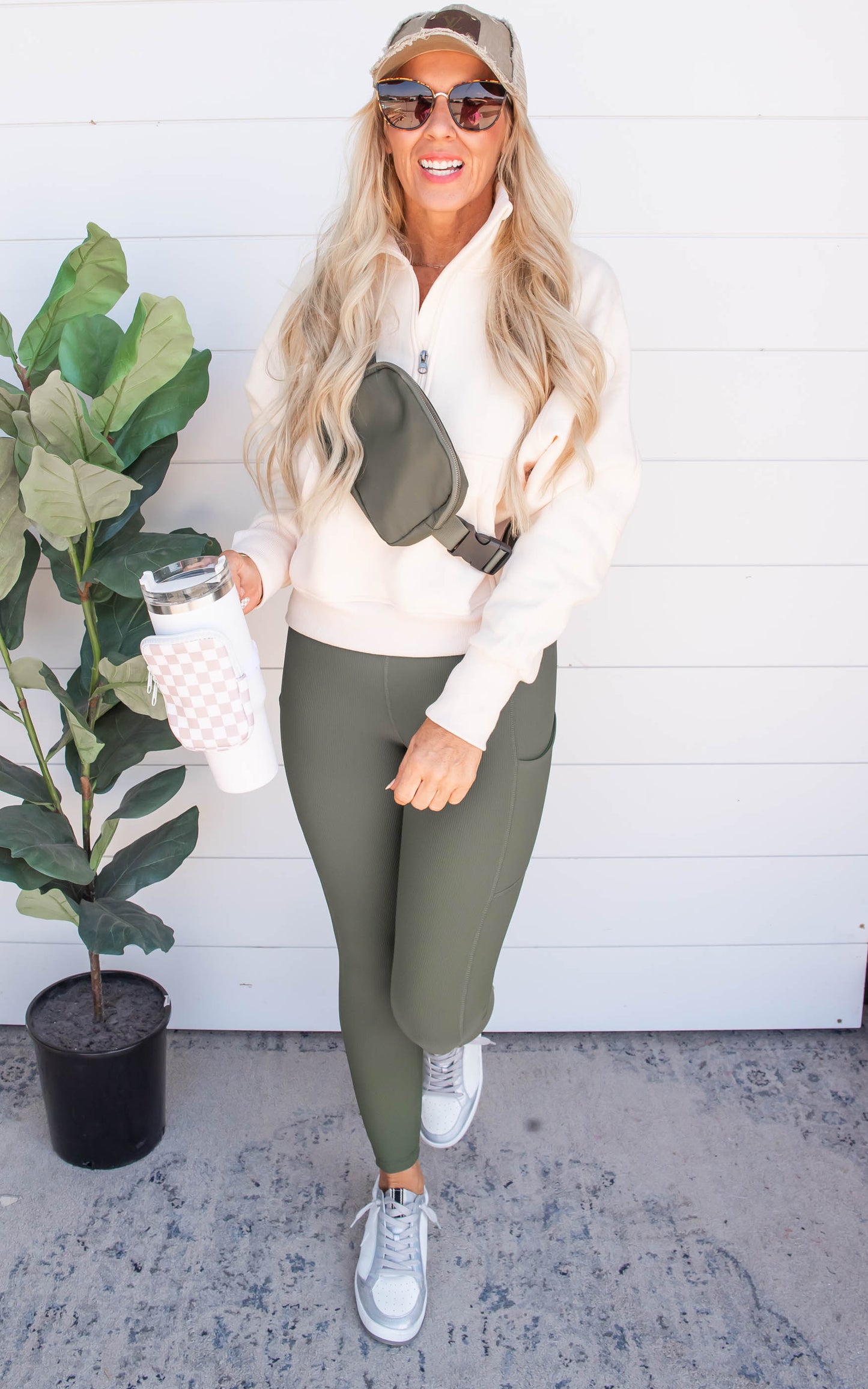 The Ava 1/2 Zip Mock Neck Sweatshirt - Final Sale