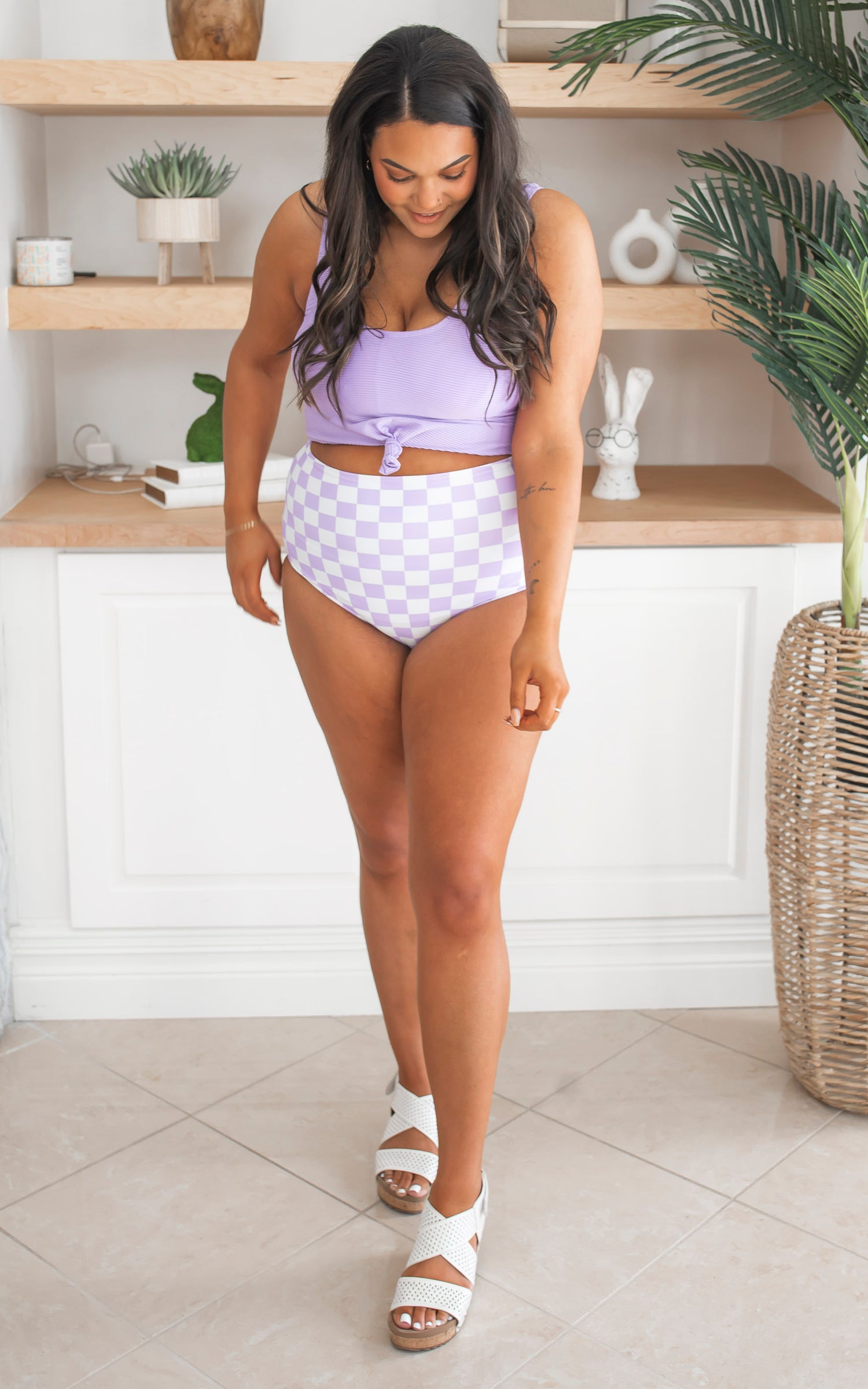 Traveler Knotted Front Swim Top | Lavender Love