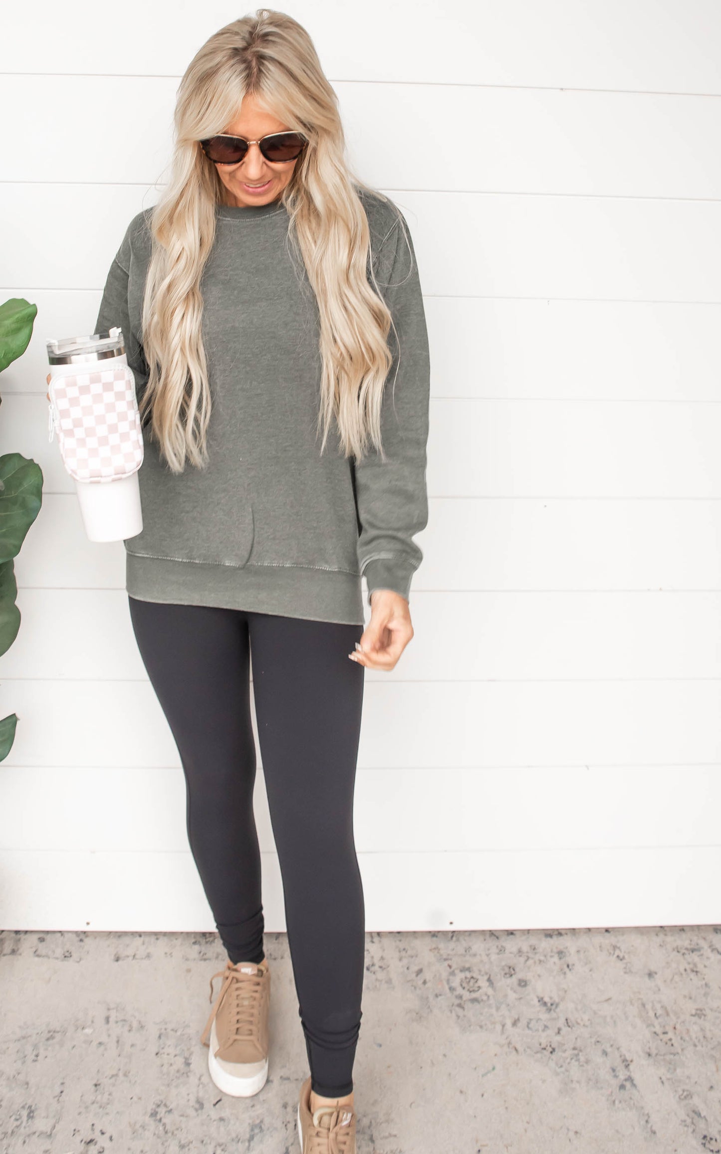 Unisex Burnout Long Sleeve Crewneck Pullover - Final Sale