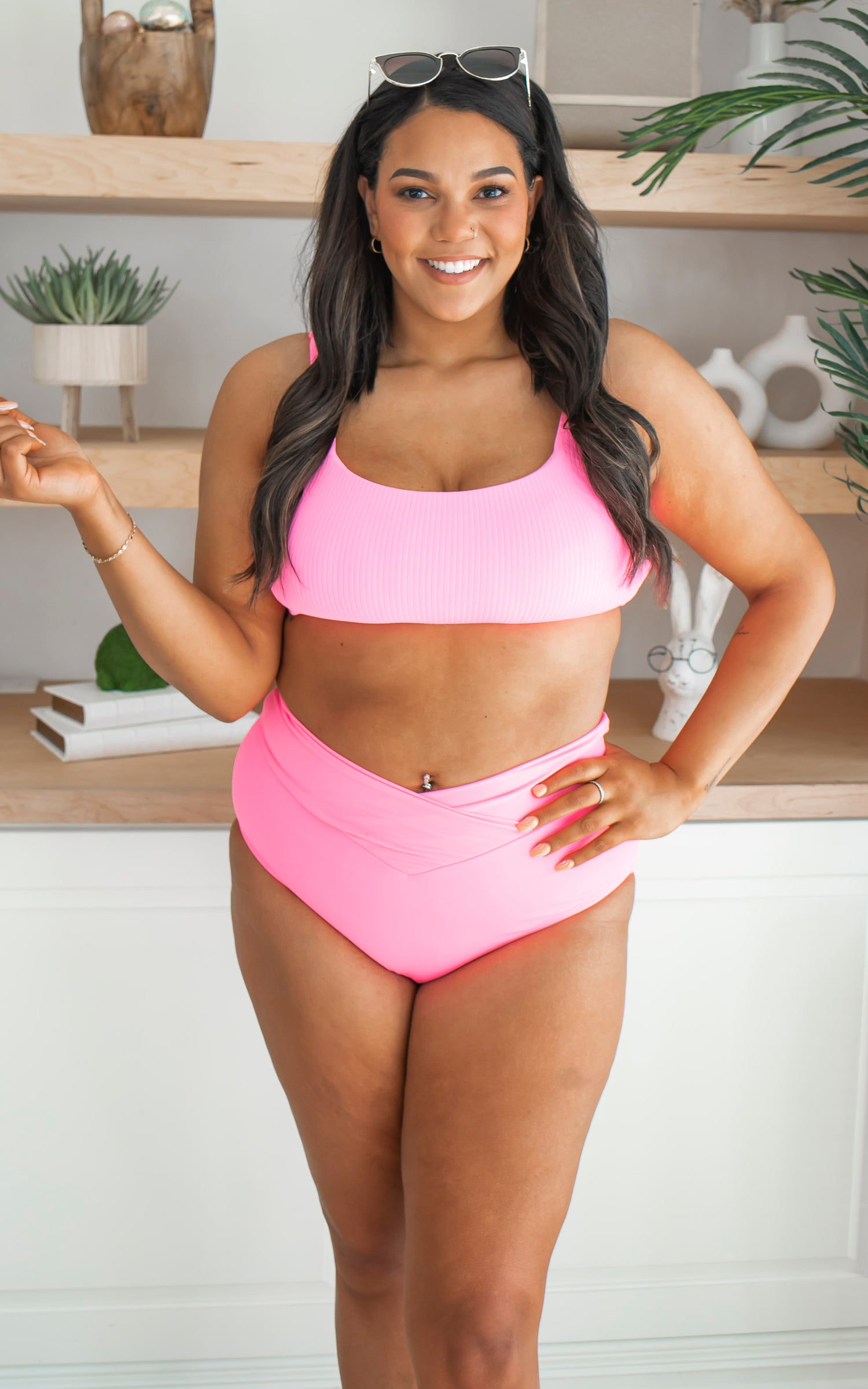 Vacationer Ultra High V-Cut Swim Bottoms | Pretty in Pink