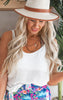 Woven Crinkle Double Spaghetti Strap V-Neck Cami Top - Final Sale**