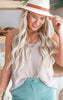 Woven Crinkle Double Spaghetti Strap V-Neck Cami Top - Final Sale**