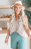 Woven Crinkle Double Spaghetti Strap V-Neck Cami Top - Final Sale**