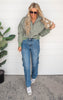 High Waist Cargo Denim Wide Leg Jeans