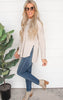 SAND BEIGE Melange Waffle Long Sleeve Top