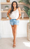 Woven Crinkle Double Spaghetti Strap V-Neck Cami Top - Final Sale**