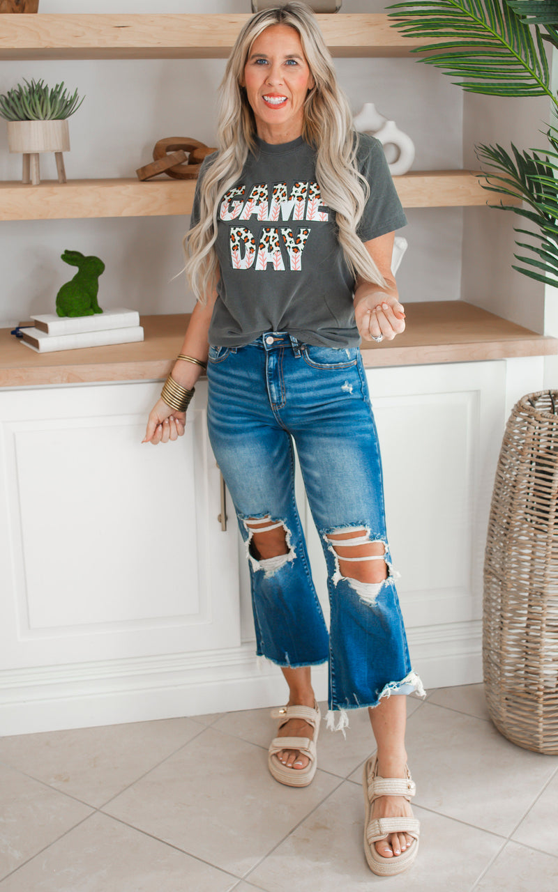 Leopard Game Day Garment Dyed Graphic T-shirt