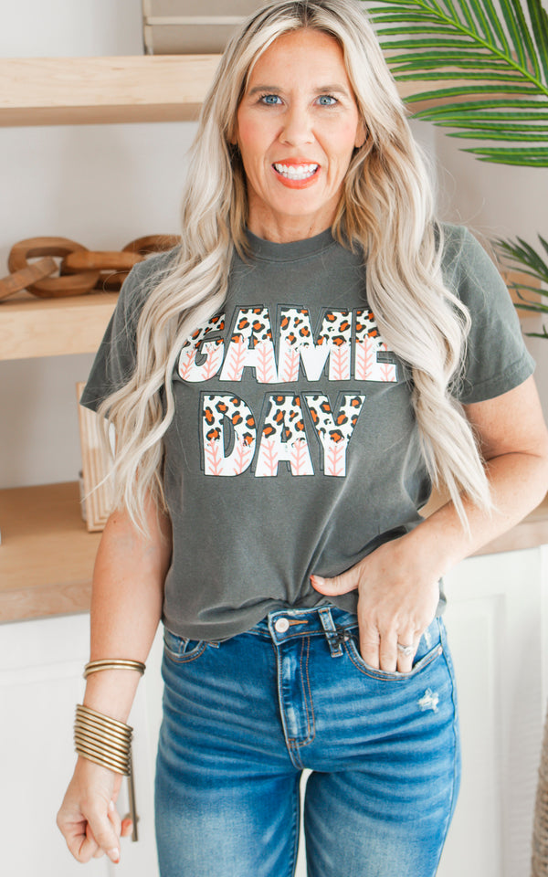 Leopard Game Day Garment Dyed Graphic T-shirt