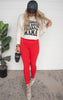 true red yoga pants