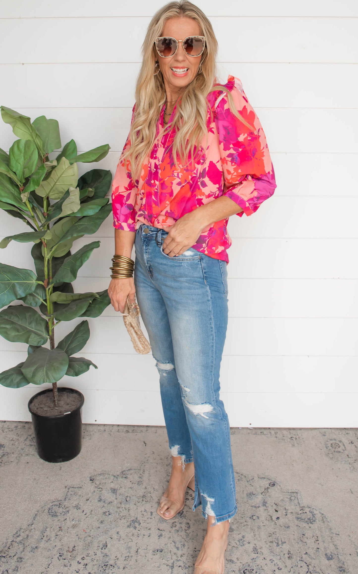 MICA | High Rise Ankle Straight w/ Side Slit Denim Jeans** - Final Sale