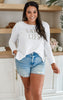 The Esra Light Wash Fray Hem Cut Off Dad Denim Shorts | Judy Blue - Final Sale