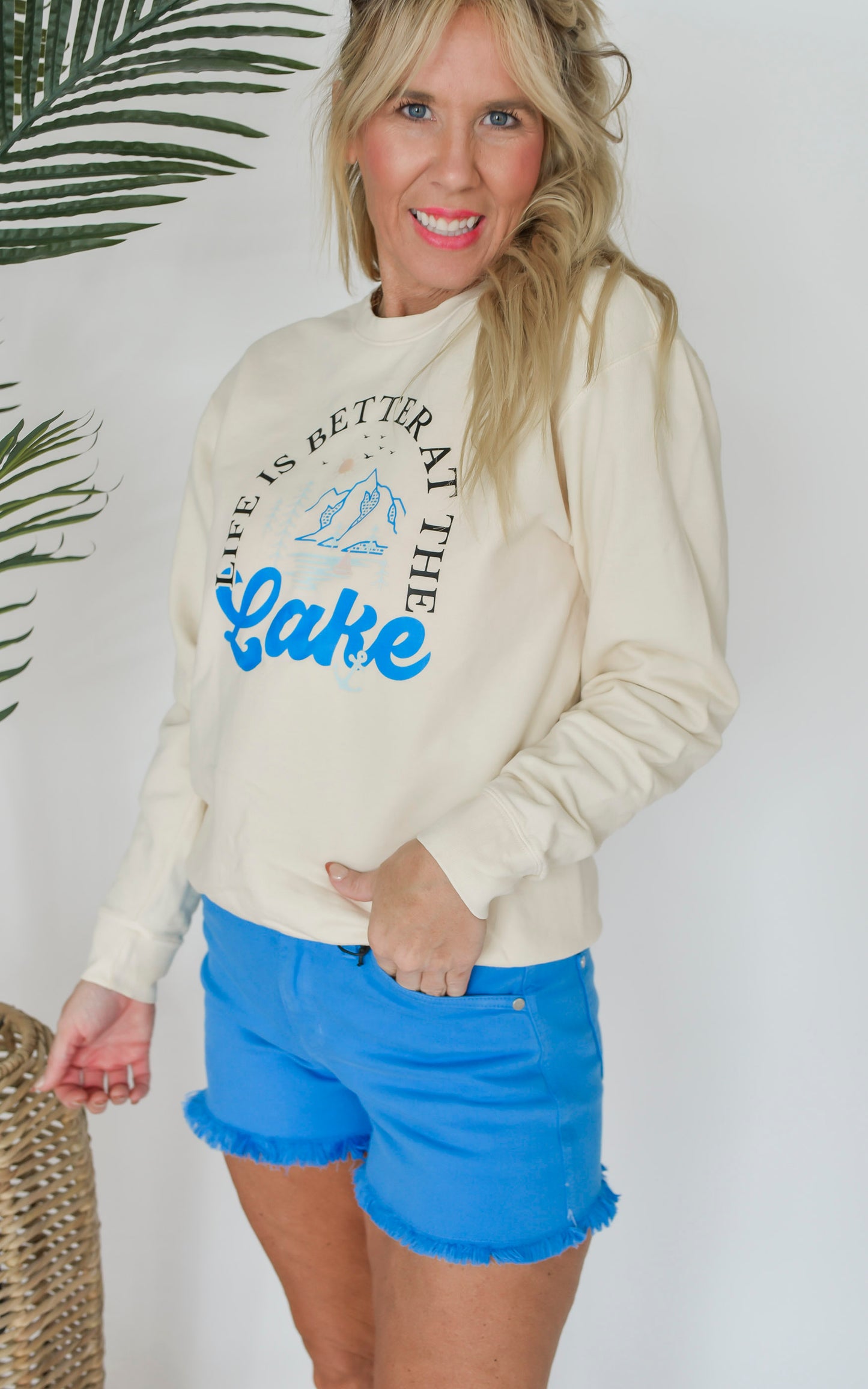 Life is Better at the Lakes Comfort Colors Lightweight Crewneck Sweatshirt - Final Sale