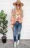 Shades of Rust Printed Button Down Blouse Top