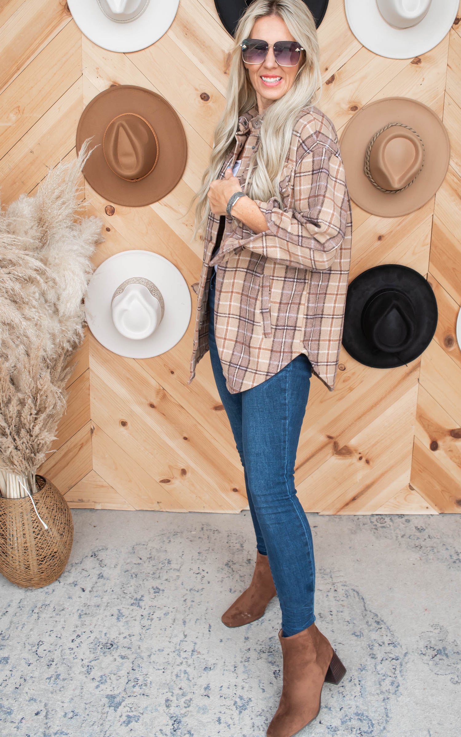 Basketry Plaid Shacket