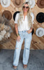 High Rise Distressed Wide Leg Denim Jeans | Risen