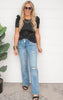 Black ruffled sleeves top
