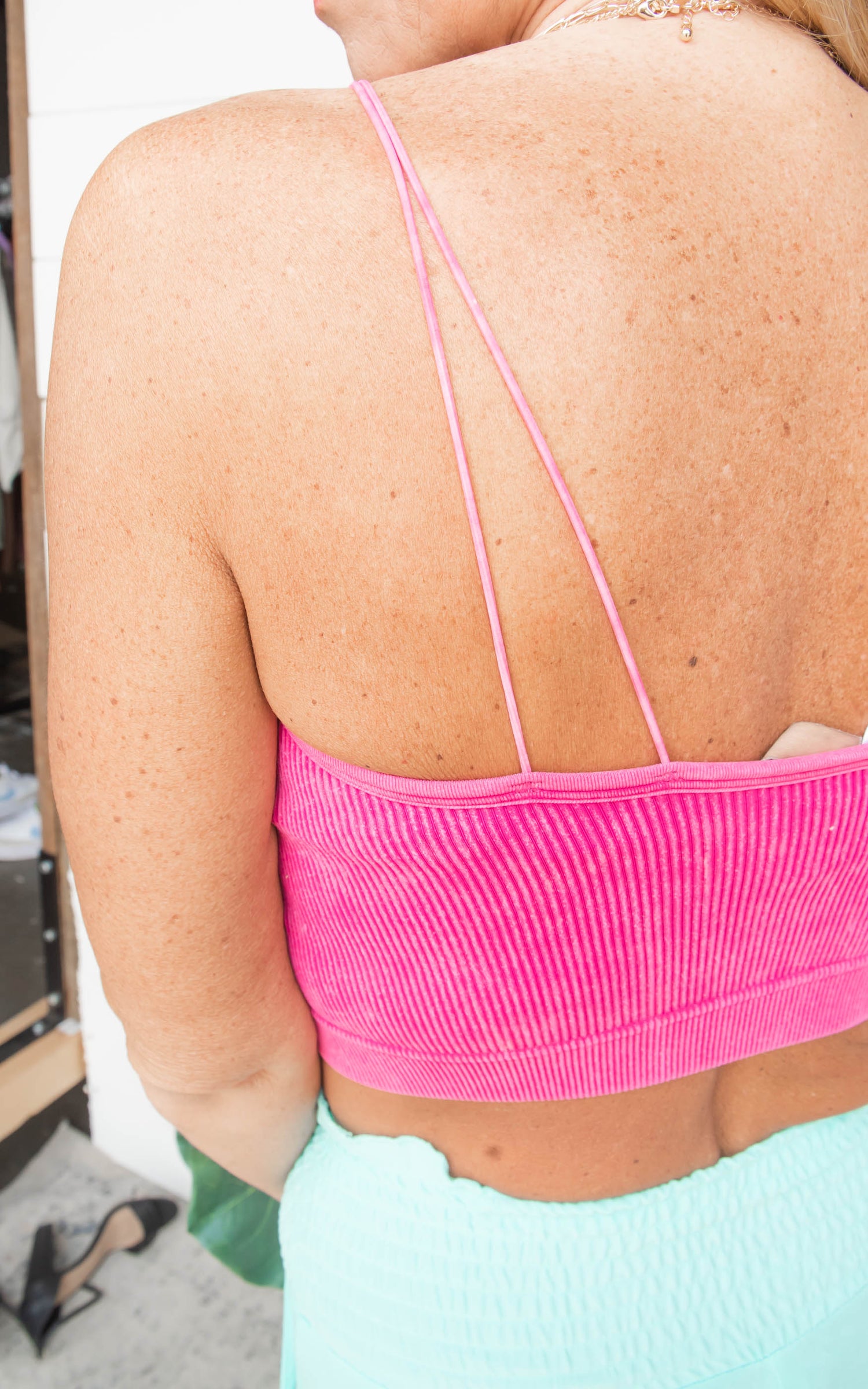 Washed Ribbed Seamless Double Strap Brami | Zenana