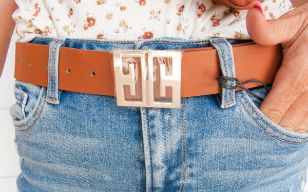 Mirrored C Cut-Out Square Belt
