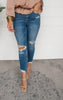 Mid Rise Crop Denim Skinny Jeans | Mica** - Final Sale