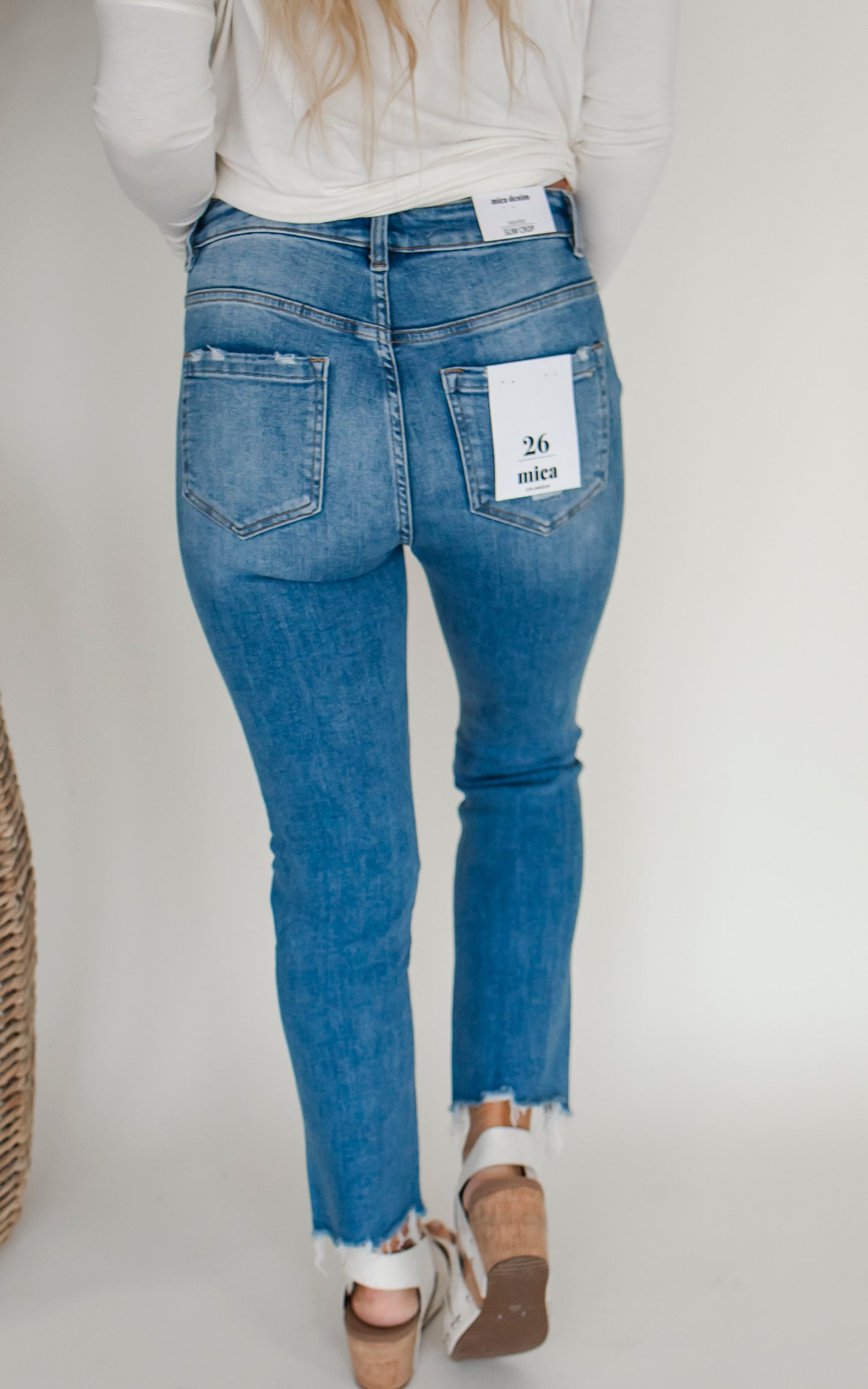 The Haven High Rise Slim Crop Denim Jean | Mica - Final Sale