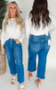 The Bristol High Rise Wide Leg Crop Denim Jean | Mica - Final Sale
