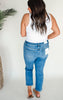MICA | High Rise Ankle Straight w/ Side Slit Denim Jeans** - Final Sale