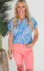 The Lizzy Finding Your Balance Short Sleeve Blouse Top - Final Sale
