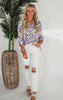 The Lizzy Feel the Joy Floral Blouse Top - Final Sale