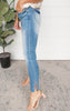 High Rise Relaxed Fit Skinny Denim Jean w/ Side Slits - Risen