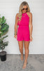 Scalloped Hem & Pleated Shorts - Magenta
