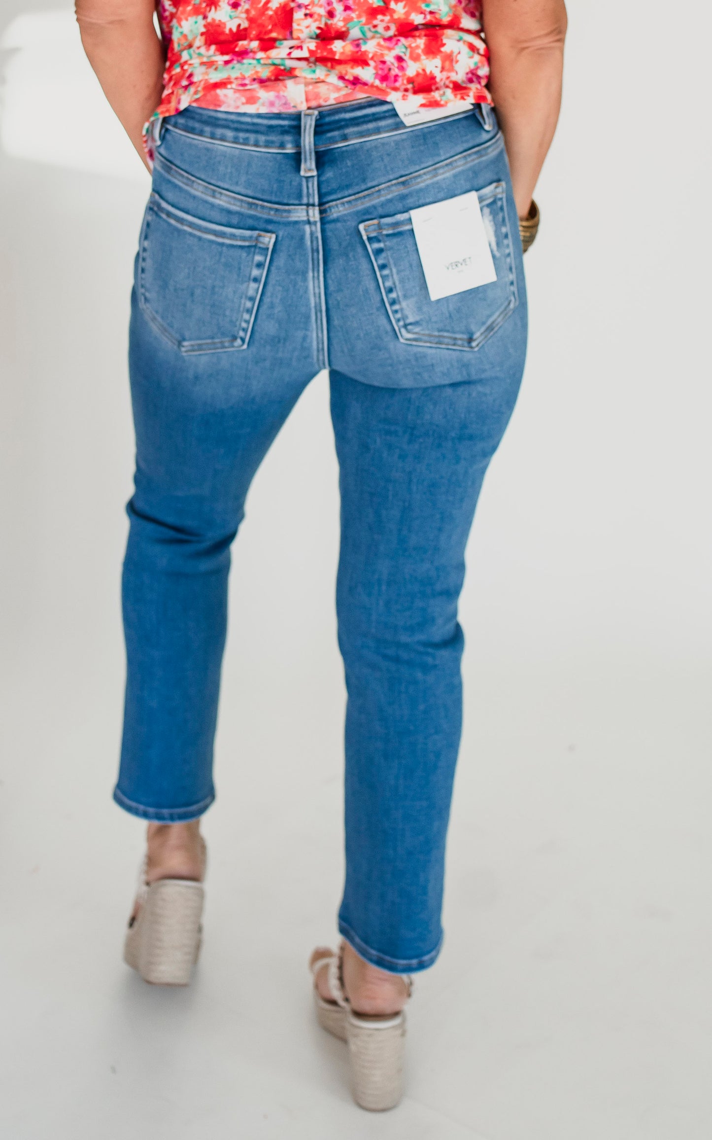 Lovervet Defeat High Rise Crop Slim Straight Denim Jeans - Final Sale