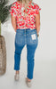 Lovervet Defeat High Rise Crop Slim Straight Denim Jeans - Final Sale