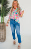 The Lizzy Blossom Burst Floral Blouse Top - Final Sale