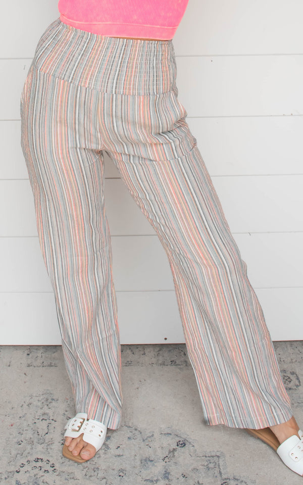 Striped Smocking Pants