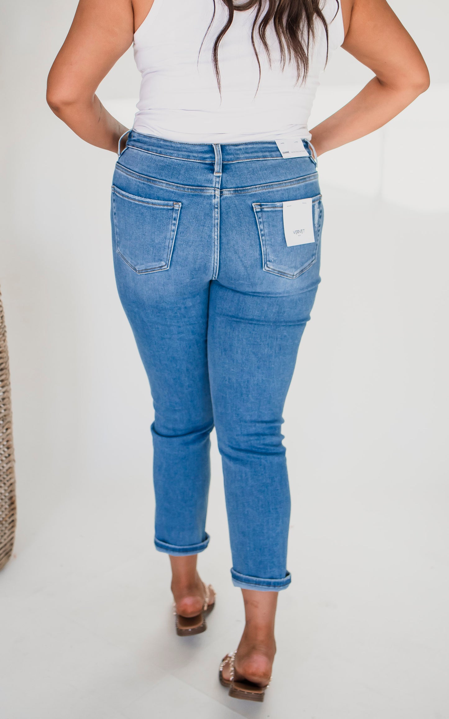 Lovervet Defeat High Rise Crop Slim Straight Denim Jeans - Final Sale